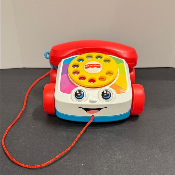 Fisher-Price Toddler Pull Toy Chatter Telephone Pretend Phone with Rotary Dial - Picture 1 of 6